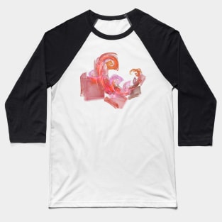 pink and orange spiral fractal Baseball T-Shirt